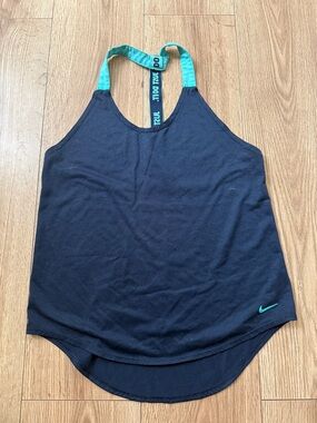 Nike Black Tank with Teal Strap Accents